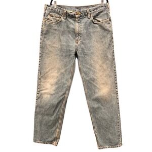 Carhartt Mens Jeans Size 38x34 Relaxed Fit Jeans Light Wash Denim Pants Workwear